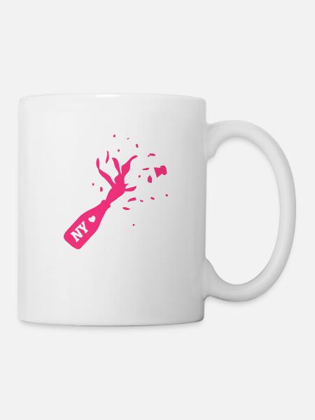 (champangerflasche_ny) - Tasse - Weiß