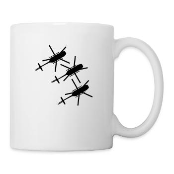 3 helicopters from top view top - Mug - white - Right
