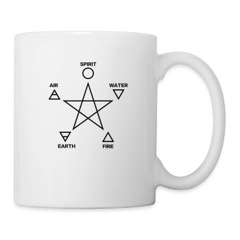 Pentagramm, Elemente, Magisches Symbol - Tasse - Weiß - Rechts
