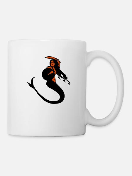 polish drawing mermaid from warsaw poland - Mug - white