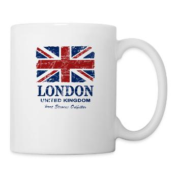 Union Jack - London - Vintage Look - Mug - white - Right