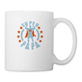 super papa muscle bodybuilder cape heros - Mug blanc - blanc - Droite