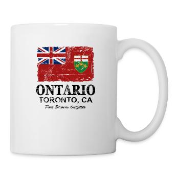 Ontario Flag - Canada - Vintage Look - Tasse - Weiß - Rechts
