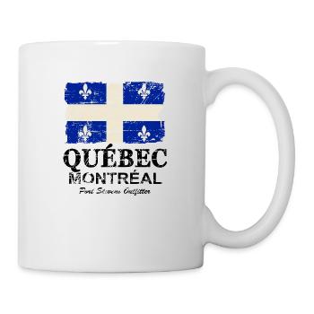 Québec Flag - Canada - Vintage Look - Mug blanc - blanc - Droite
