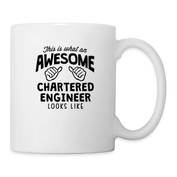 awesome chartered engineer looks like - Mug - white - Right