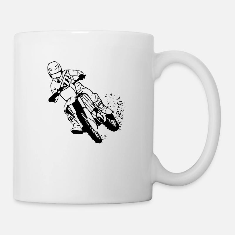 Moto Cross - Tasse - Weiß