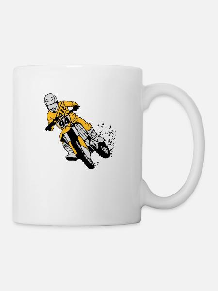 Moto Cross - Tasse - Weiß
