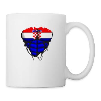 croatie drapeau torse corps muscle abdos - Mug blanc - blanc - Droite
