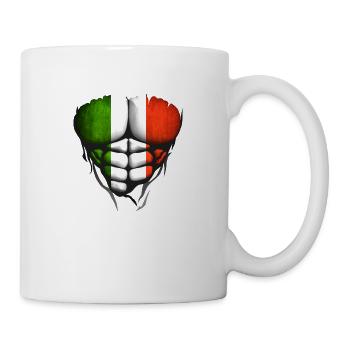 italie drapeau torse corps muscle abdos - Mug blanc - blanc - Droite