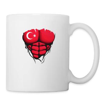 turquie drapeau torse corps muscle abdos - Mug blanc - blanc - Droite