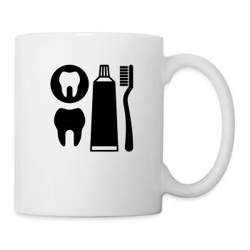 Zahnpflege - Tasse - Weiß - Rechts