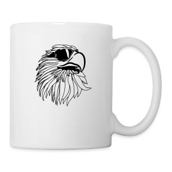 Aigle de cool lunettes de soleil tête Eagle - Mug blanc - blanc - Droite