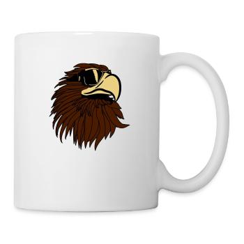 Aigle de cool lunettes de soleil tête Eagle - Mug - white - Right