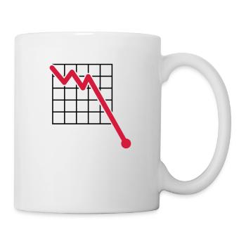 quadrillage descendant ligne verlusst flèche vers - Mug blanc - blanc - Droite