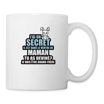 j'ai un secret je vais être grand-frère - Mug blanc - blanc - Droite