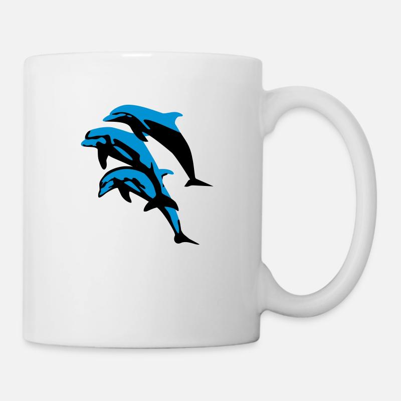 Delfin, Delfine - Dolphin - Tasse - Weiß