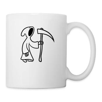 Comic cartoon death with Scythe - Mug - white - Right