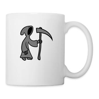 Comic cartoon death with Scythe - Mug - white - Right