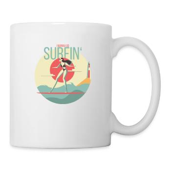 I wanna go surfing - Mug - white - Right