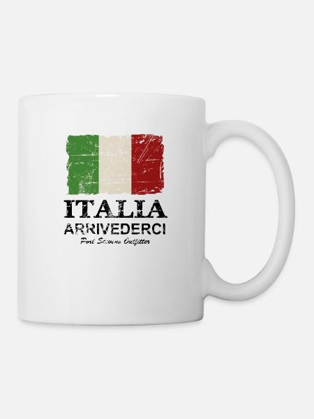 Italy Flag - Vintage Look - Mug blanc - blanc