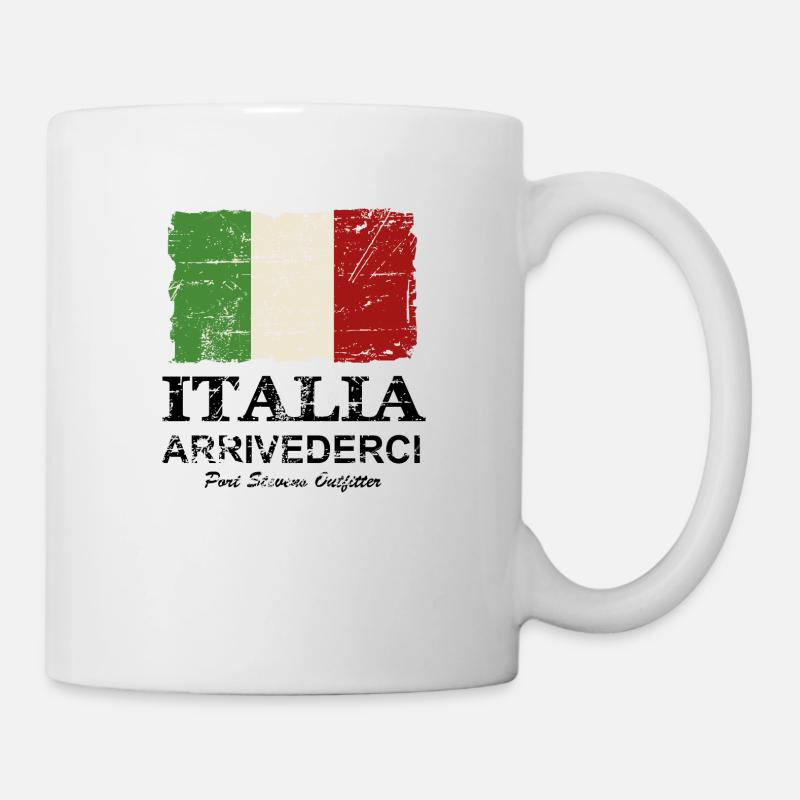 Italy Flag - Vintage Look - Mug blanc - blanc
