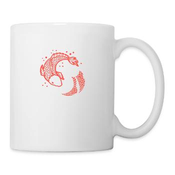 Koi Carp Fish Ying yang, Cadeau de collectionneur - Mug blanc - blanc - Droite
