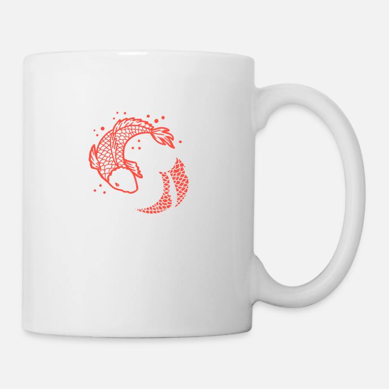 Koi Carp Fish Ying yang ,Collector Gift - Mug - white