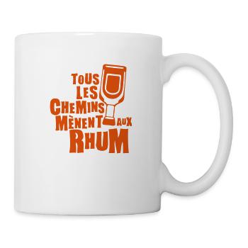 tous les chemins menent rhum expression humour - Mug blanc - blanc - Droite