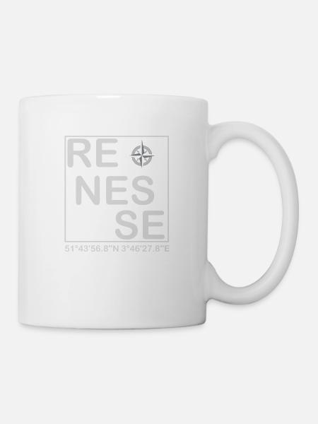 Renesse aan zee koordinaten - Tasse - Weiß