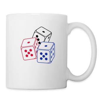 drei Spielwürfel / bunco dices (3c) - Tasse - Weiß - Rechts