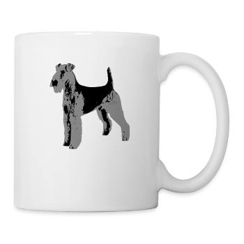 Airedale Terriers en niveaux de gris - Mug blanc - blanc - Droite