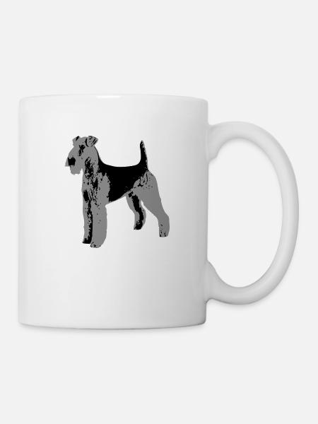 Airedale Terrier graustufen - Tasse - Weiß