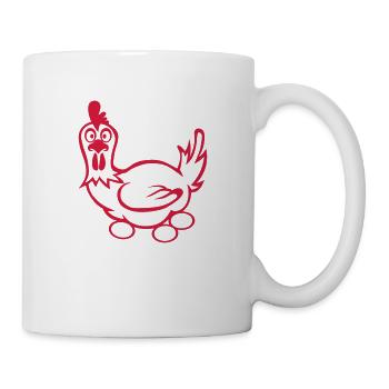 Hen drawing eggs 102 - Mug - white - Right
