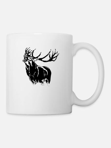 Deer - Hirsch - Tasse - Weiß