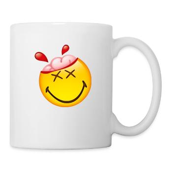 Smiley Glossy Happy Brain - Mug blanc - blanc - Droite