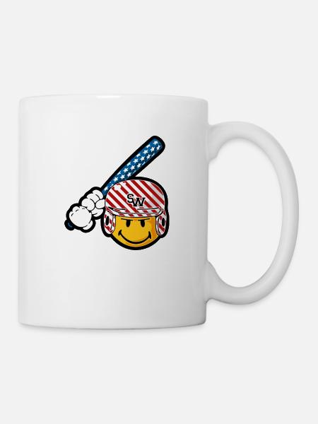 Smiley Baseball Batsman - Kop/krus - hvid