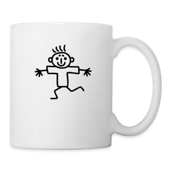 Strichmännchen Läufer - Tasse - Weiß - Rechts