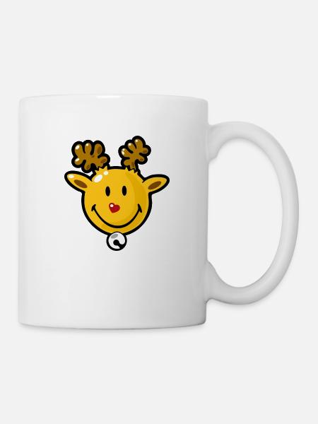 Smiley Christmas Rudolph - Tasse - Weiß