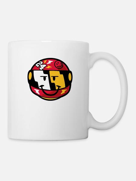 Smiley Nascar Driver - Tasse - Weiß