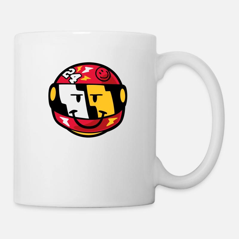 Smiley Nascar Driver - Tasse - Weiß