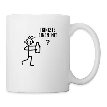 Strichmännchen - trinken - Tasse - Weiß - Rechts