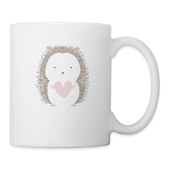 Igel mit Herz - Tasse - Weiß - Rechts