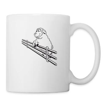 Sheep willow jump fence schaefchen zaehlen herd - Mug - white - Right