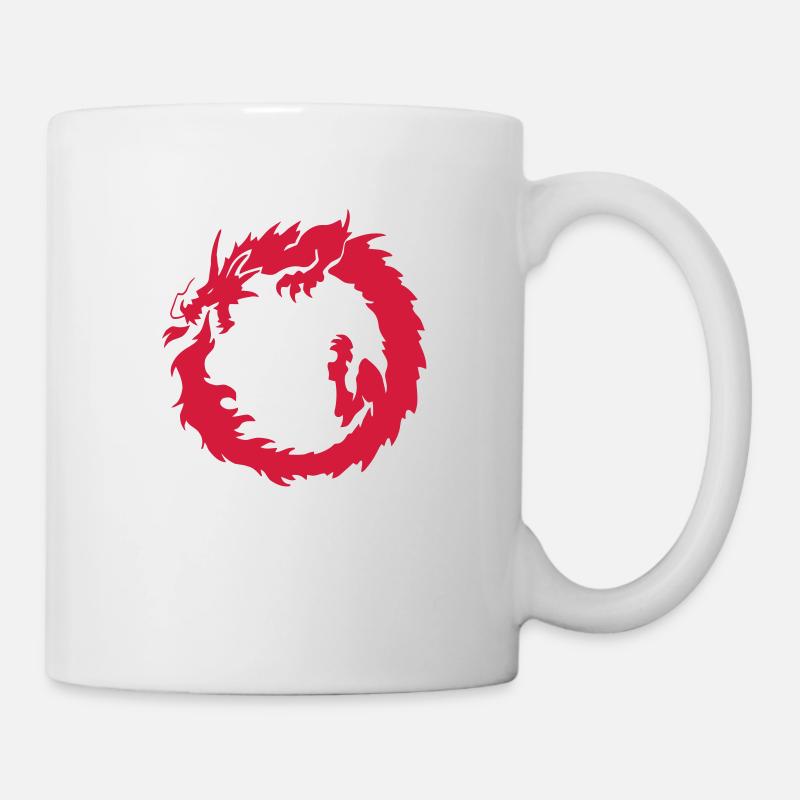 Flaming Dragon Ouroboros - Mug - white