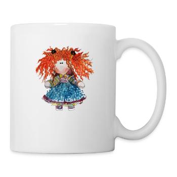 Puppe rothaarig - Tasse - Weiß - Rechts