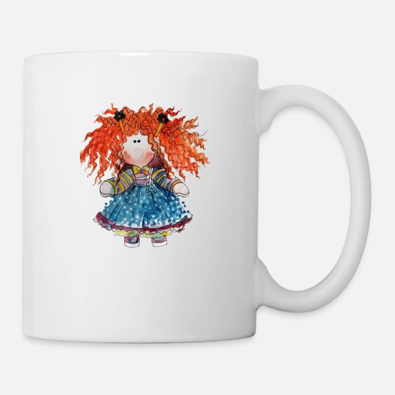 Puppe rothaarig - Tasse - Weiß
