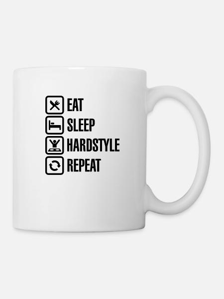 Eat Sleep hardstyle Repeat - Mug blanc - blanc