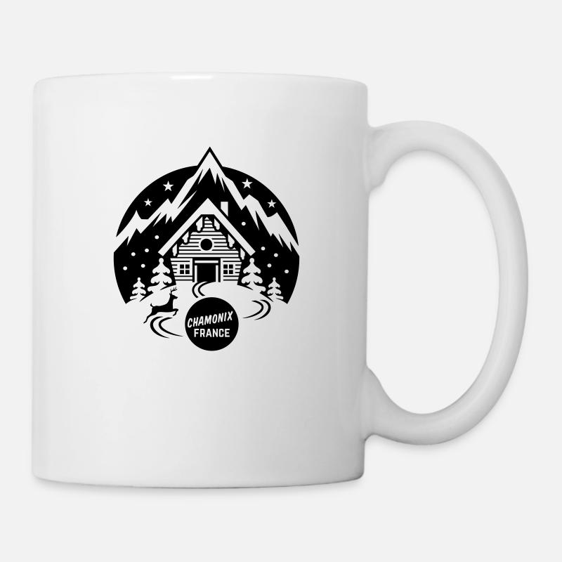 Chamonix Francia Maglietta da sci Design - Tazza - bianco