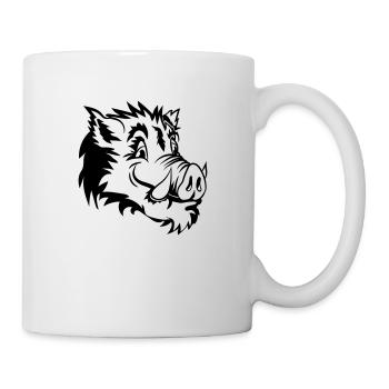Sanglier drôle de tête - Mug blanc - blanc - Droite