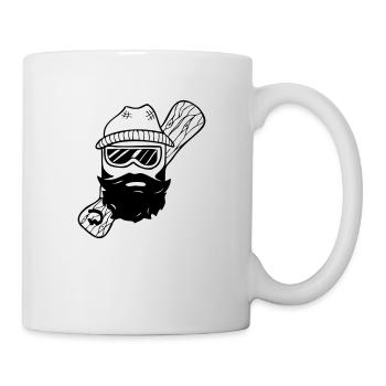 Bärtiger Holz-Boarder - Tasse - Weiß - Rechts